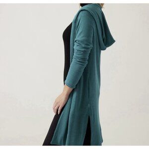 Athleta teal "Harmony Rose" wrap cardigan. Size medium